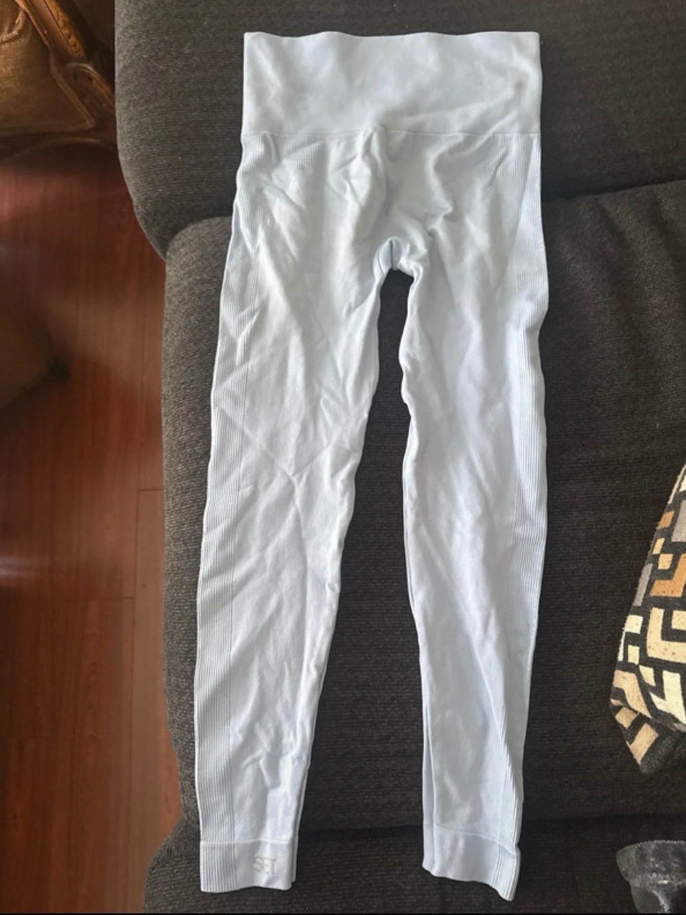 SET Active Light Blue Ribbed High-Waist women’s Leggings